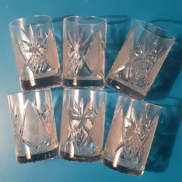 SIX VERRES CRISTAL pour LIMONCELLO LIQUEUR Hauteur 5 cm