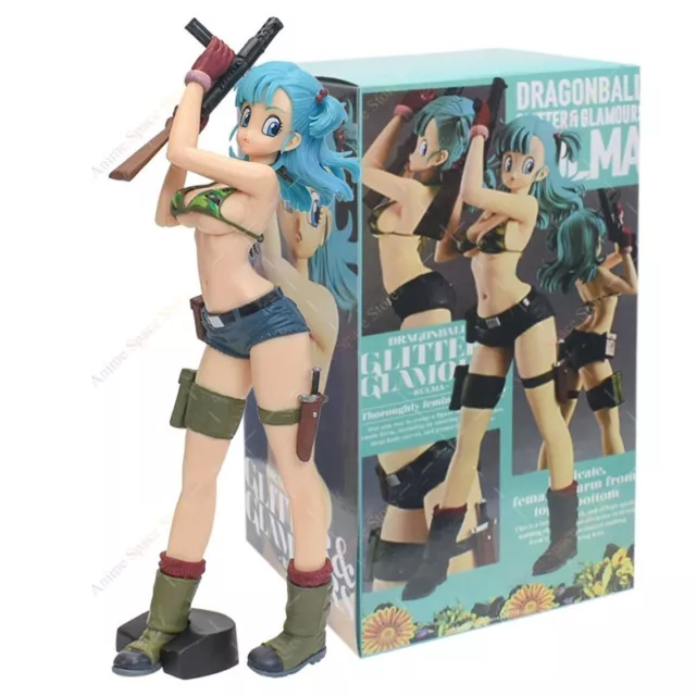 Action Figure Dragon Ball Z Bulma Sexy withrifle 26cm STATUA DA COLLEZIONE Anime