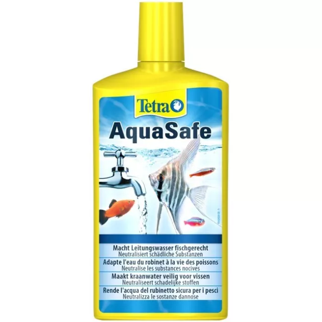 Tetra AquaSafe Biocondizionatore Elimina Cloro Vitamine per Pesci Acquario 500ml