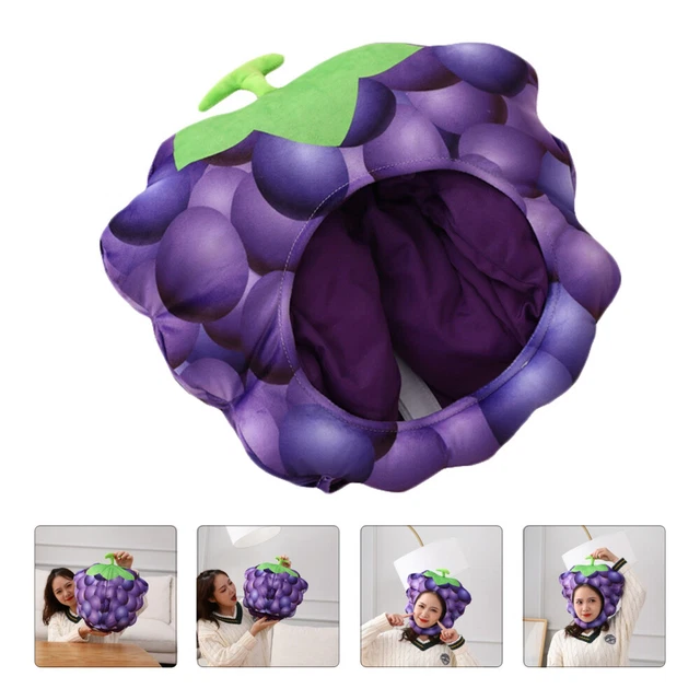 Tocado de uva Peluche Cosplay Disfraz Sombrero Divertido Disfraz Sombrero Púrpura