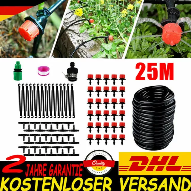 50m/100M Automatisch Bewässerungssystem Bewässerung Tropfschlauch Garten DHL