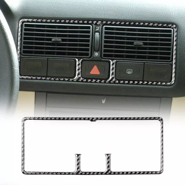 1x Real Carbon Fiber Center Air Vent Outlet Cover Trim For VW Golf 4 MK4 1999-04