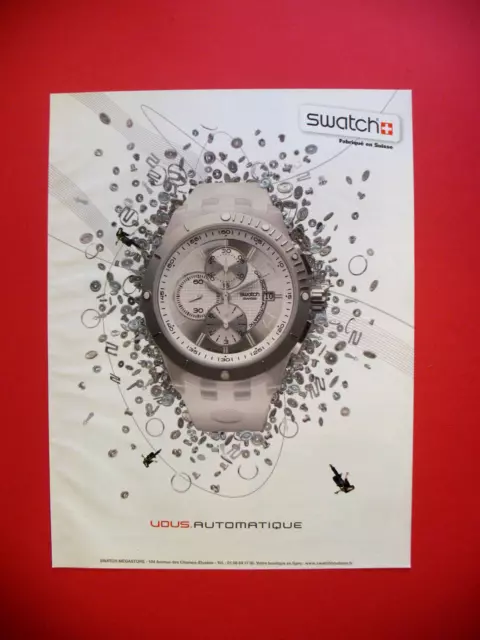 Publicite De Presse Swatch Montre Chrono Automatique Ad 2009