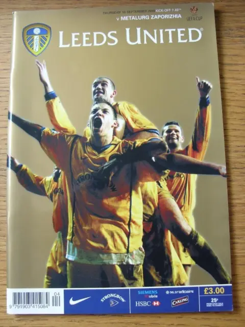 19/09/2002 Leeds United v Metalurg Zaporizhia [UEFA Cup] (Item in very good cond