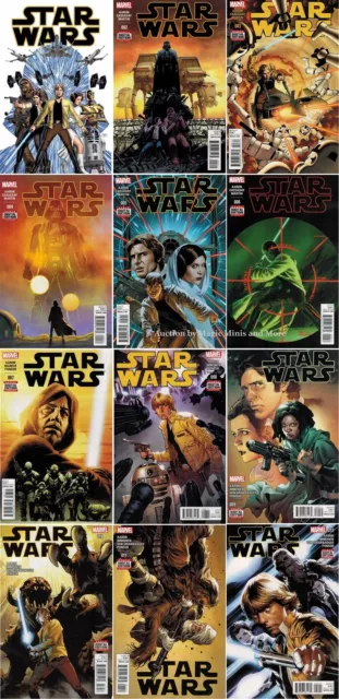 STAR WARS 2015 (12) comic run #1 2 3 4 5 6 7 8 9 10 11 Marvel 1st print set lot
