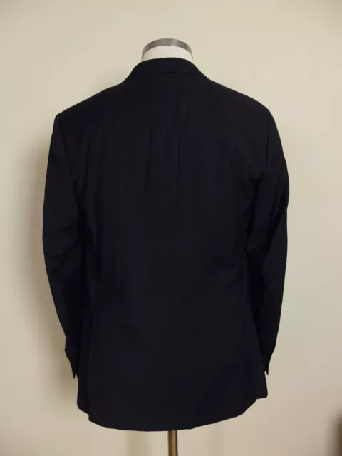 ISAIA Napoli solid dark navy blue wool two button suit 40 50 business authentic 3