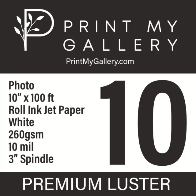 Premium Luster Photo Paper Roll  - 10" x 100 Feet - Print My Gallery 2