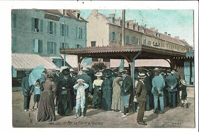 CPA Carte Postale-France-Luc-sur-Mer La Pierre à Poissons animée-1908- VM24719p