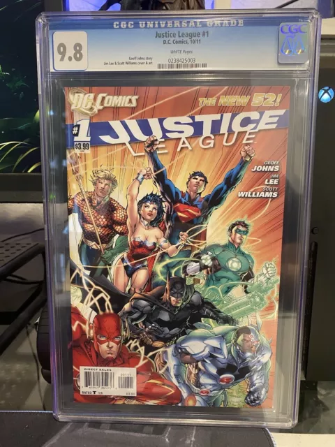 Justice League #1 CGC 9.8 Jim Lee Geoff Johns (New 52 DC Comics) 2011 1st Print