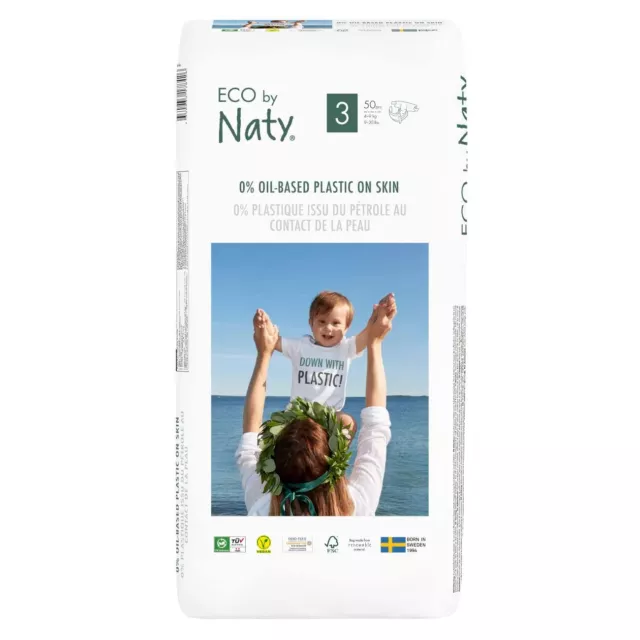 Eco by Naty Größe 3 Midi (4-9 kg) 50 Stück, Windeln, Baby, Babypflege