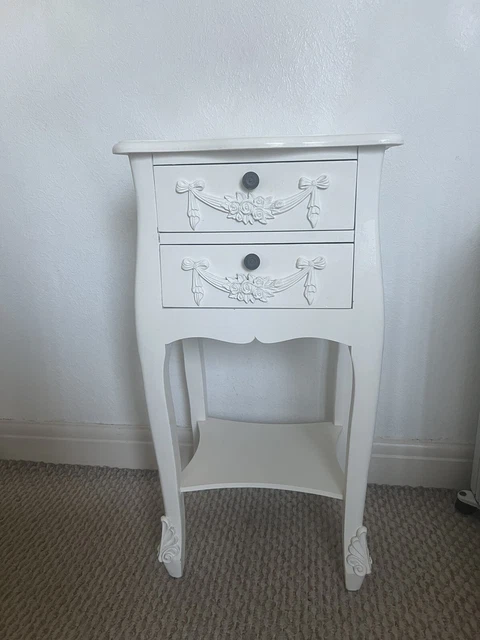 WHITE TOULOUSE 2 Drawer Bedside Table Dunelm 35.00 PicClick UK