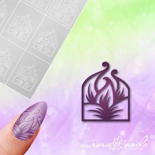 Schablonen für Airbrush und Nailart F363 Floral Ornament Blüte Blume Ranke