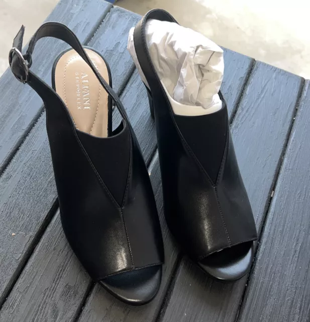 ALFANI Womens Navy Step N Flex Jasmynee Heel Slingback 9m