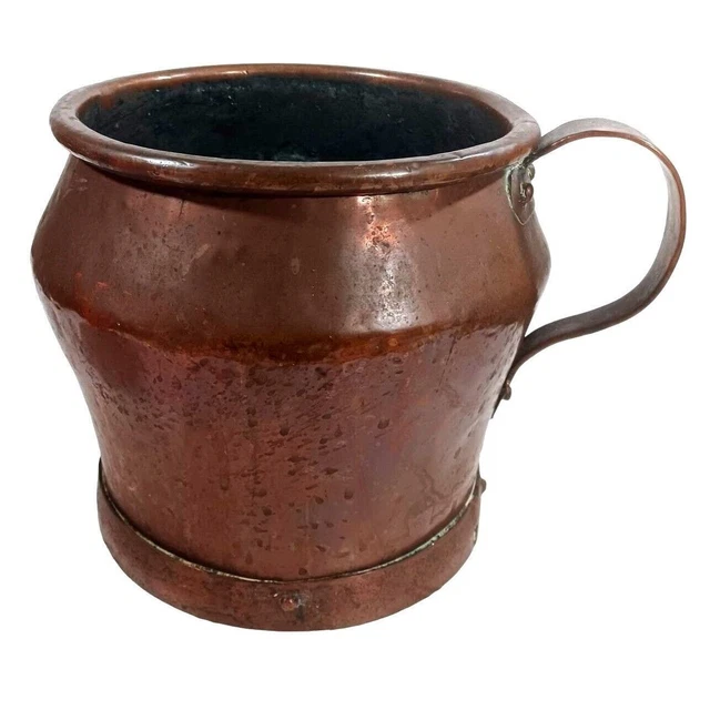 Antique 18th Century NJ Tavern Colonial Era Copper Pitcher Tankard Dovetail