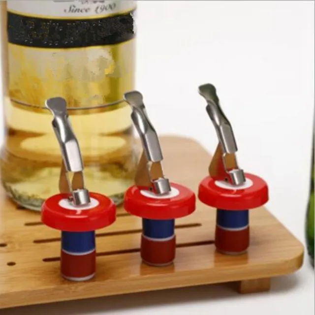 10x Stainless Steel Bottle Stopper Red Wine Sealer Saver Resealler Champagne