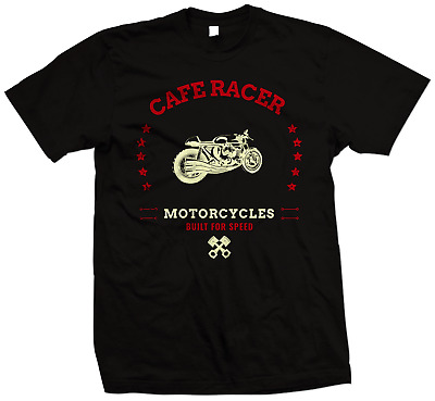 CAFE RACER CUSTOM MOTORCYCLE T SHIRT-costruiti per velocità-Biker T Shirt