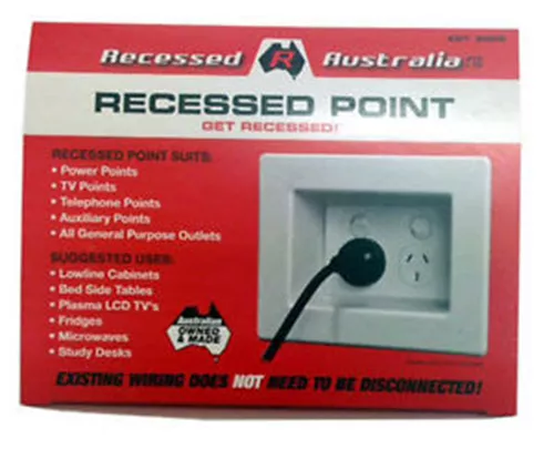 Recessed Power Point - Wall Power Point - Recessed Australia - White