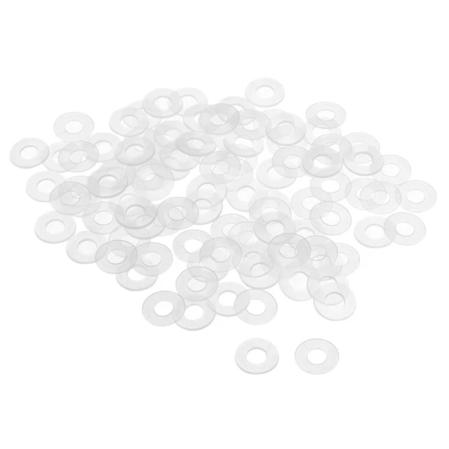 Rondelle Plate Nylon M6 Vis 13mm OD 1mm épais Clair 100Pcs