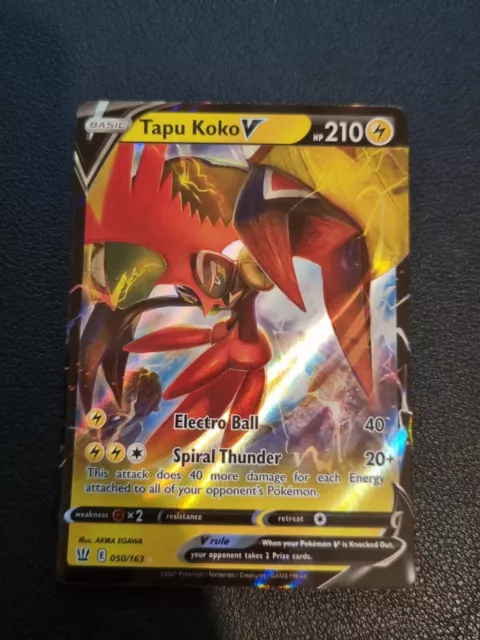 Pokemon Card SWSH Battle Styles Tapu Koko V 050/163 Hoil Foil Shiny