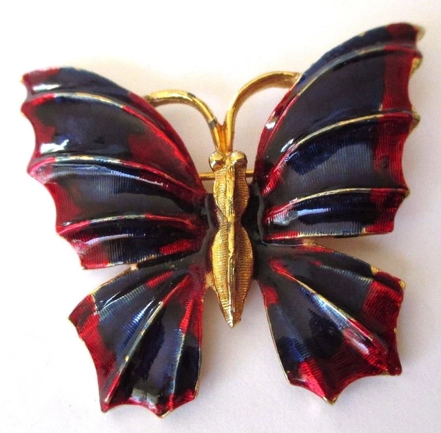 Blauwe orchidee cloisonné broche 70s | Indigo Vintage Blauwe orchidee cloisonné broche 70s | Indigo Vintage