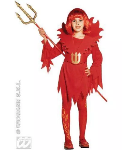 Costume Halloween Diavolo Bambina 5-7 Anni 128 cm 38076 Widmann (Forcone NON Inc