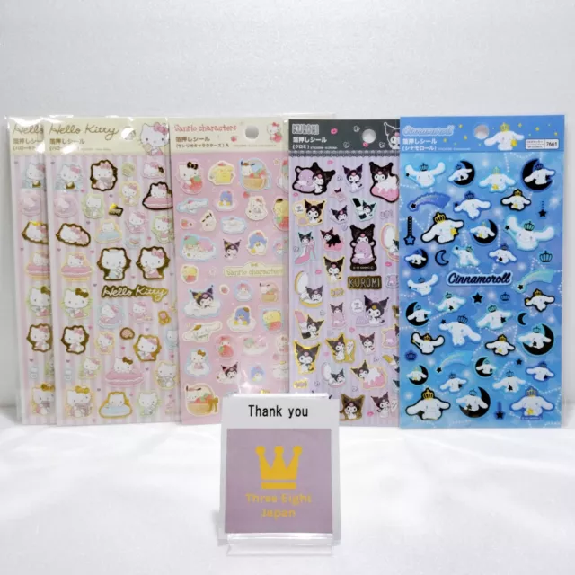DAISO SANRIO CHARACTER seal set KUROMI Cinnamoroll Hello Kitty Stickers ...