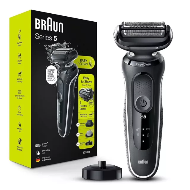 Braun Electric Razor for Men, Waterproof Foil Shaver, Series 5 5050cs, Wet & Dry