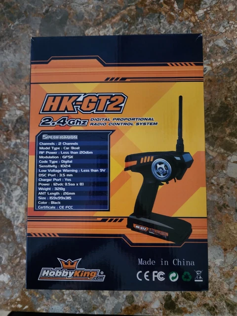 HobbyKing HK-GT2 2.4 GHZ 2 Channel radio controller rc transmitter. Brand New.