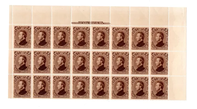 1878 HONDURAS A4 2c Brown Scott 31 President Morazan 8x3 MNH Sheet Scarce