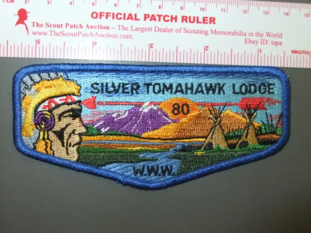 Boy Scout OA Silver Tomahawk Lodge 80 Flap  7114DD