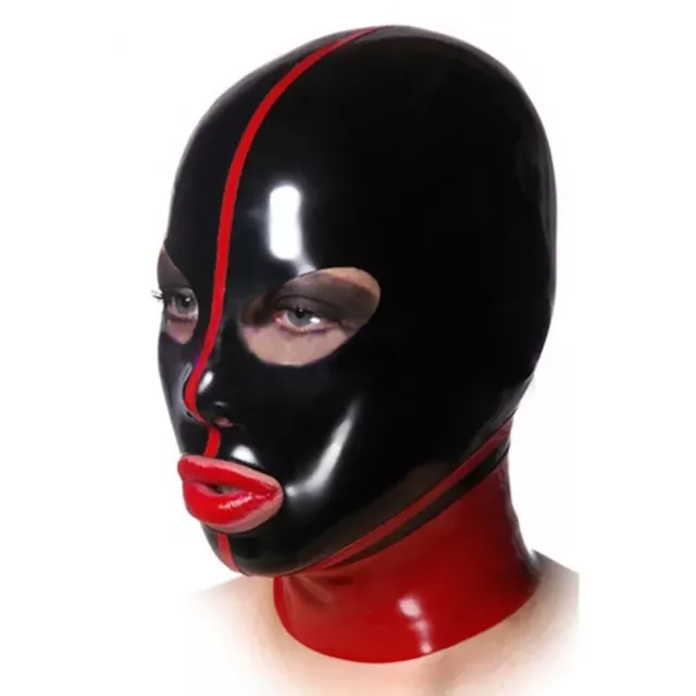 Latex Hood Gummi Rubber Mask with Back Zipper Cosplay Costume Clubwear Fetish