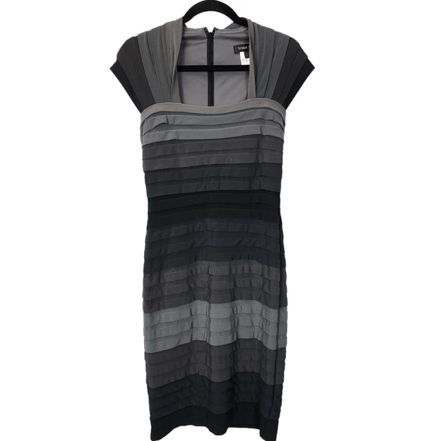 Tadashi Shoji Bodycon Black Ombre Cocktail Dress Bandage Party Wedding Small