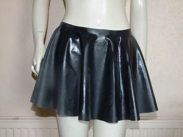 Black Rubber Mini Skirt, Skating / Circle in Rubber Latex Silicone Mix Handmade 2