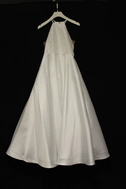 SHERRI HILL LITTLES K55026 GIRLS IVORY PAGEANT PARTY BALL GOWN DRESS sz 12