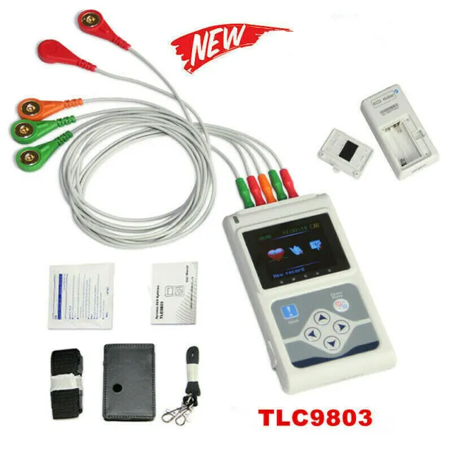 CONTEC TLC9803  24 hours 3 Channel ECG/EKG Holter Monitor System USB Software CE