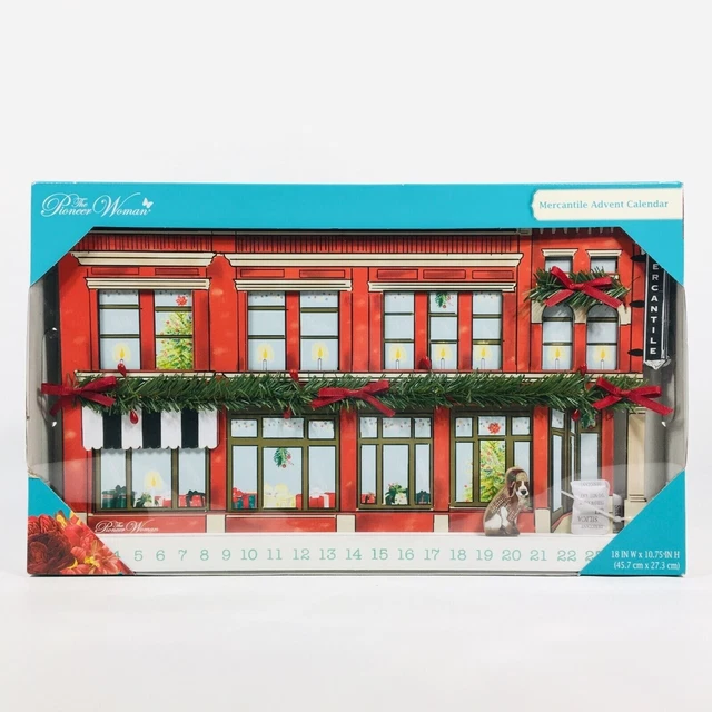 THE PIONEER WOMAN Mercantile Christmas Advent Calendar MDF Wood 18" 30