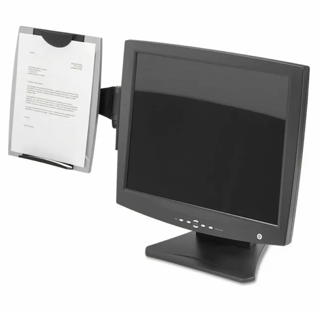 Fellowes CRC80333 Office Suites Monitor Mount Copyholder, Black/Silver