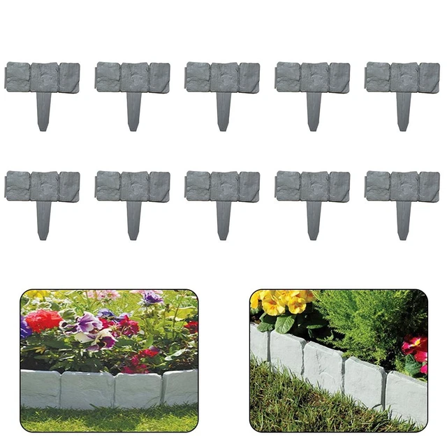 NEW LAWNEDGING PLASTIC Flexible Stone Look Flower Bed Edging Fence