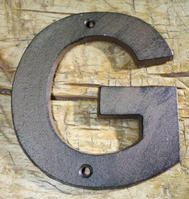 Cast Iron Industrial LETTER G Sign Rustic Brown 5" tall Alphabet