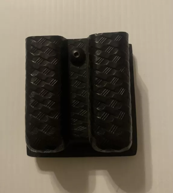 Safariland Glock 21 Dual Mag Magazine Holster Black Basket Weave Leather