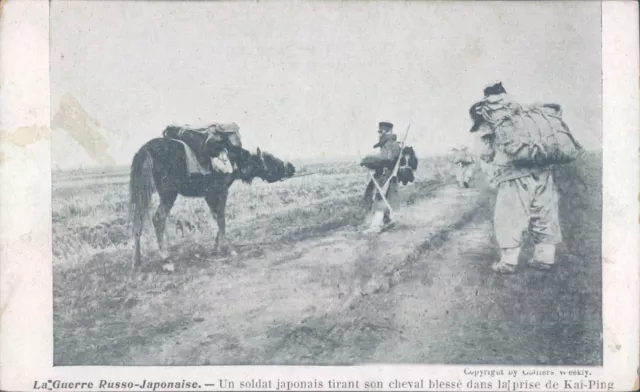 RUSSO JAPANESE WAR wounded horse 1900s PC