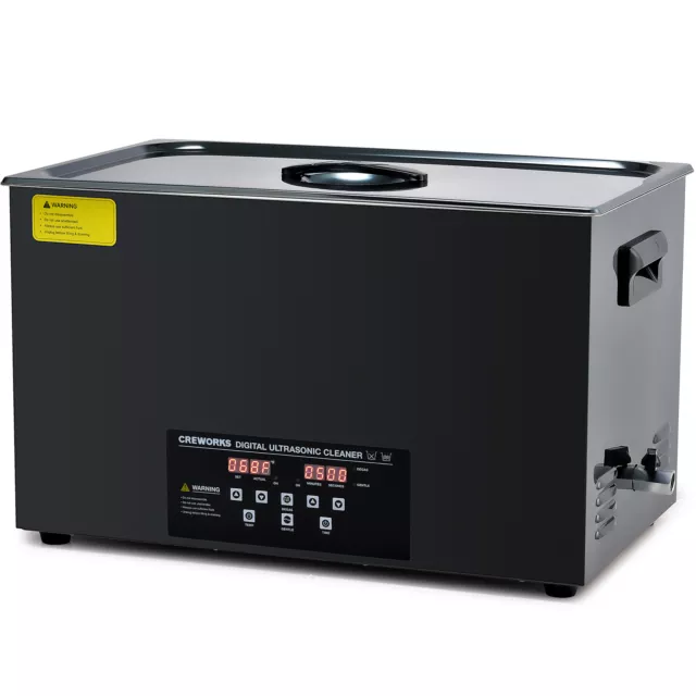 CREWORKS 30L Ultrasonic Cleaner with 1200W Heater Digital Timer & Degas Function