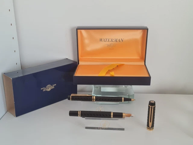 Stylo Bille Waterman Man 200 Résine Noire & Plaqué Or - Occasion Haut De Gamme