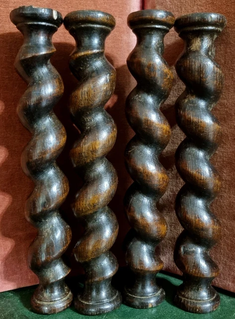 4 Barley twist turned spindle Column Antique french oak architectural salvage 10 4