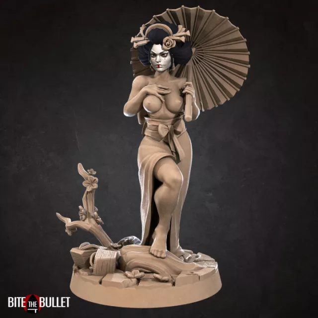 Geisha - Topless Pinup Single Umbrella - Bite the Bullet - D&D Mini