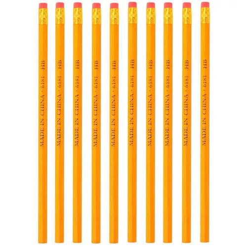 15 HB Pencils - Pencil With Eraser Rubber Tip School Stationery Kids Learning