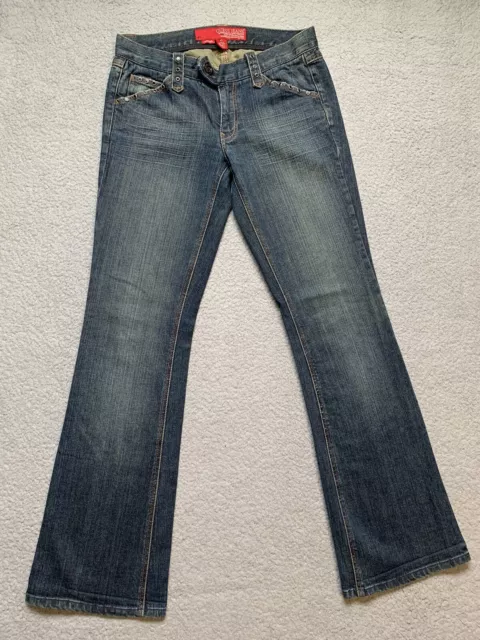 Guess Model 81 Stretch Low Rise Jeans Womens Size 30 Blue Dark Wash Denim