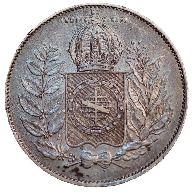 Brazil 1851 1000 Reis Pedro II silver KM# 459