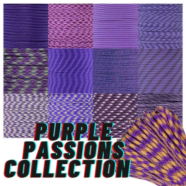 Paracord Planet | Purple Passions 550 Paracord Type III | 10-foot Hank |