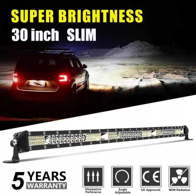 Slim 30" 780W LED Light Bar Combo Bumper Fit Chevy Colorado Canyon 15-UP